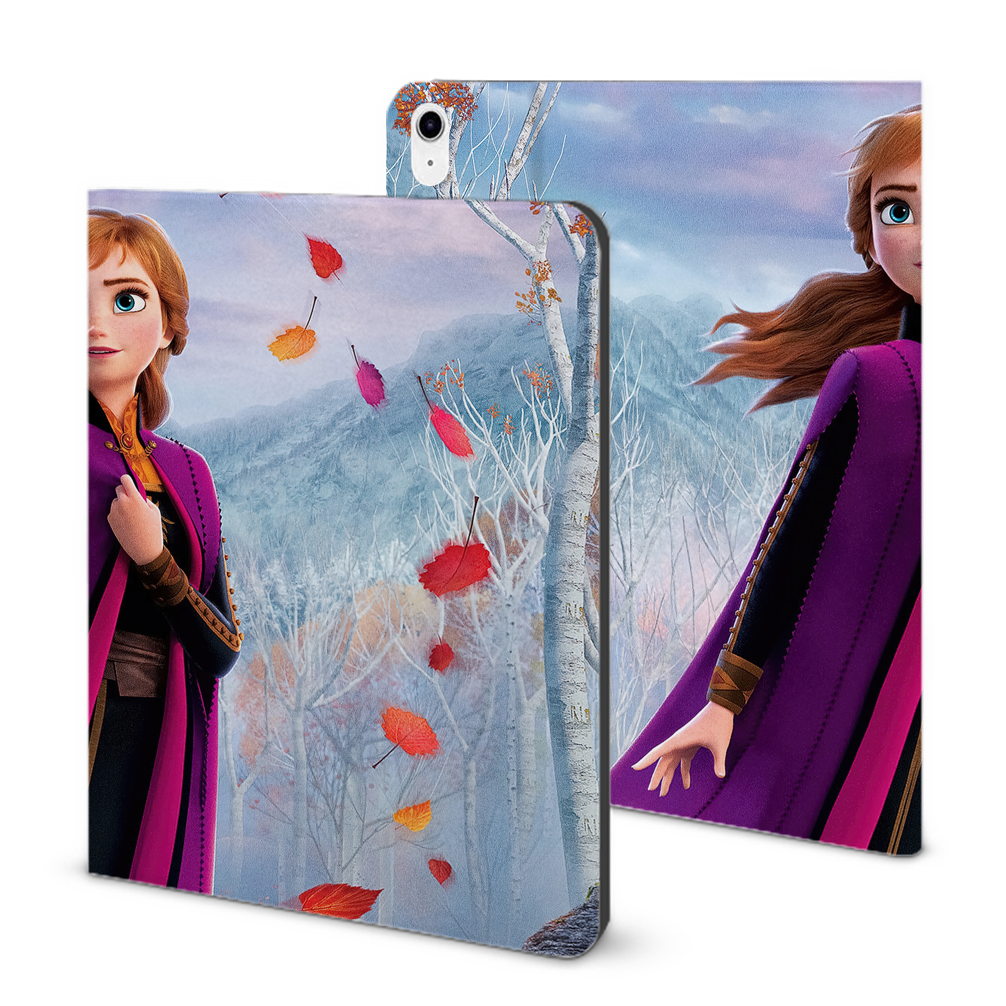 （画像用） アナと雪の女王 アンナ エルサ Frozen Anna Elsa IPad ケース ブック型 PUレザー TPU 耐衝撃 軽量 薄型 ペン収納なし 全面保護 IPad 各モデル対応
